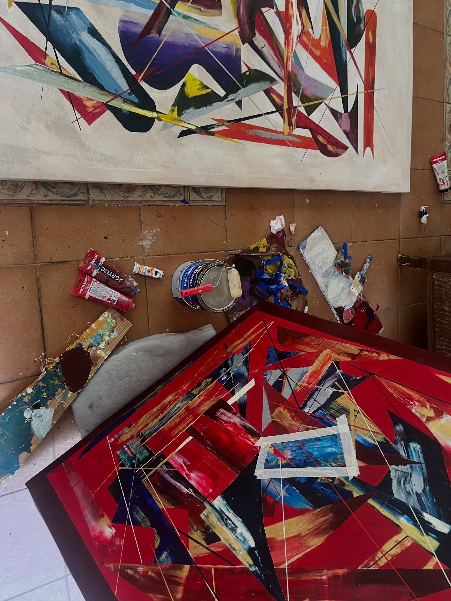 Abstract art piece with vibrant colors