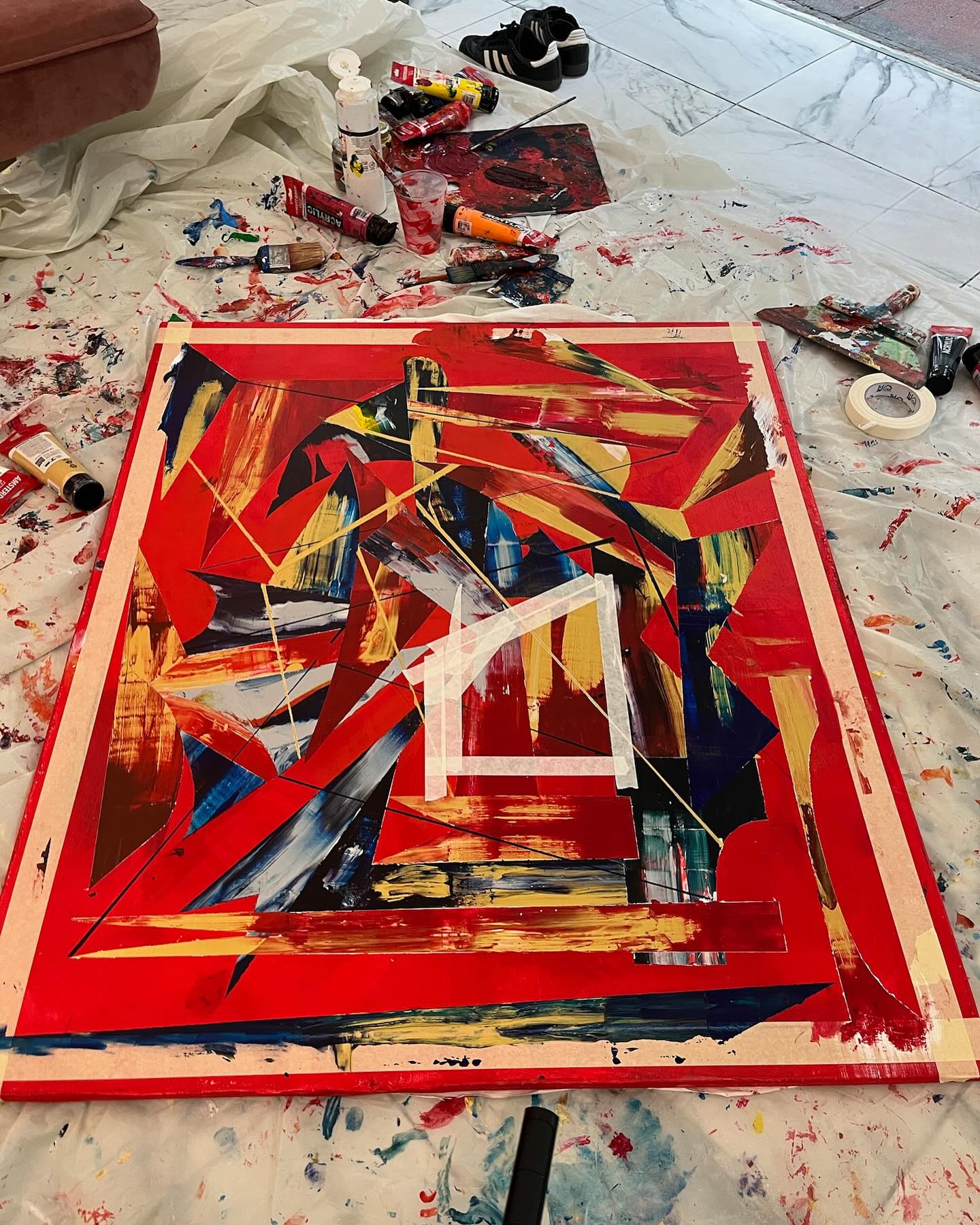 Abstract art piece with vibrant colors