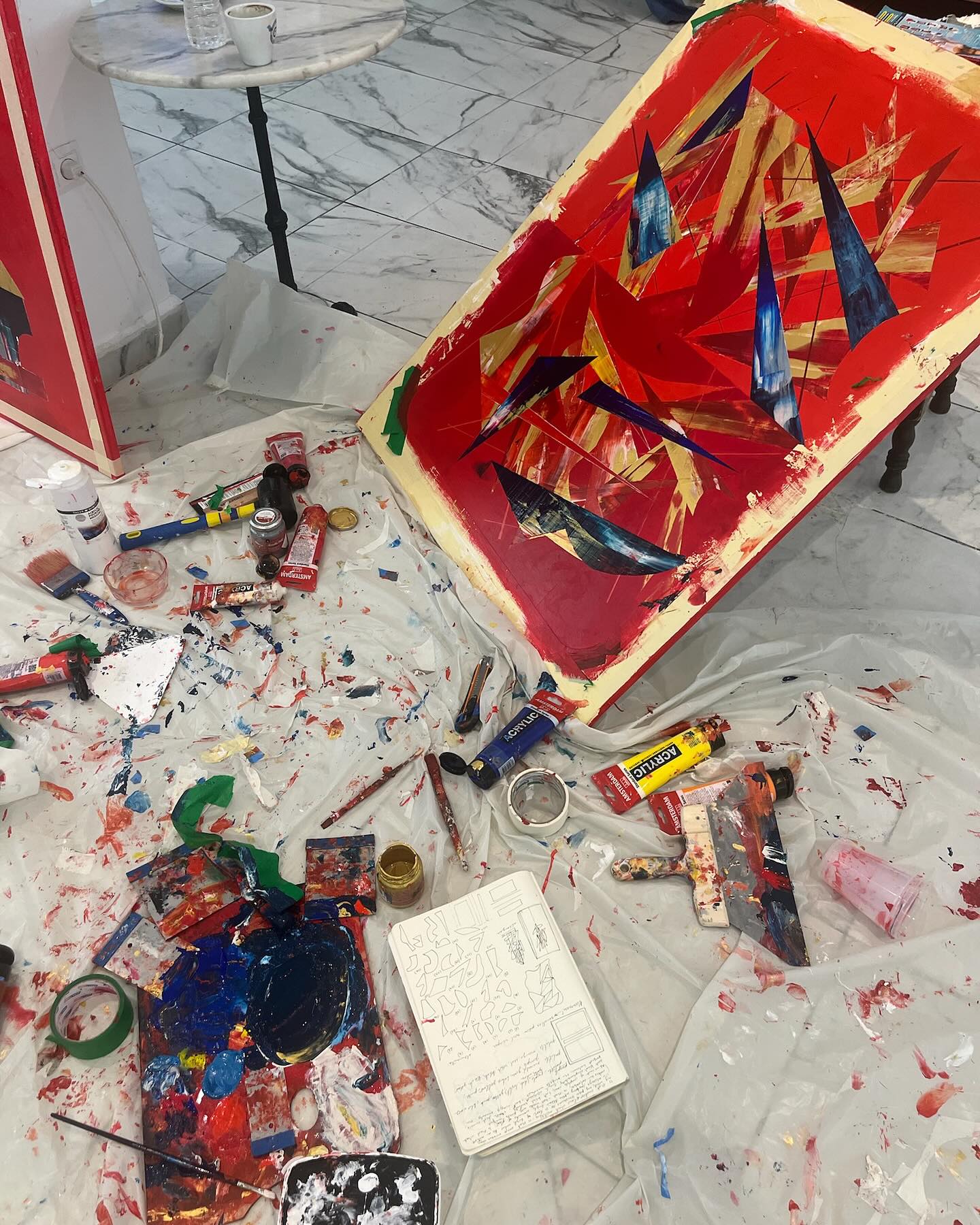 Abstract art piece with vibrant colors