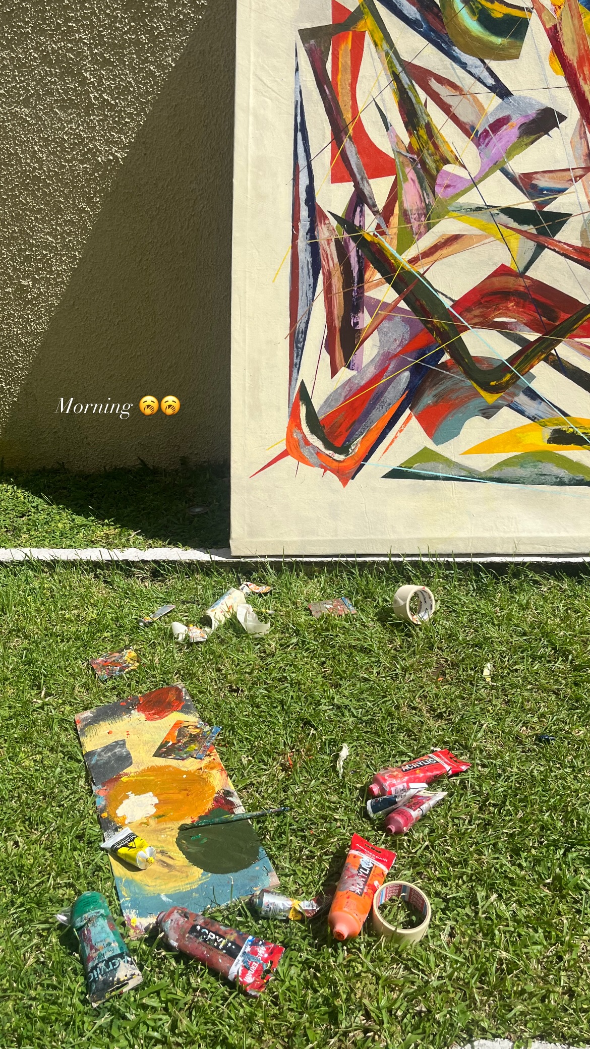 Abstract art piece with vibrant colors