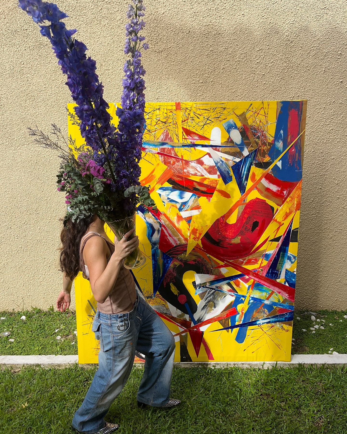 Abstract art piece with vibrant colors