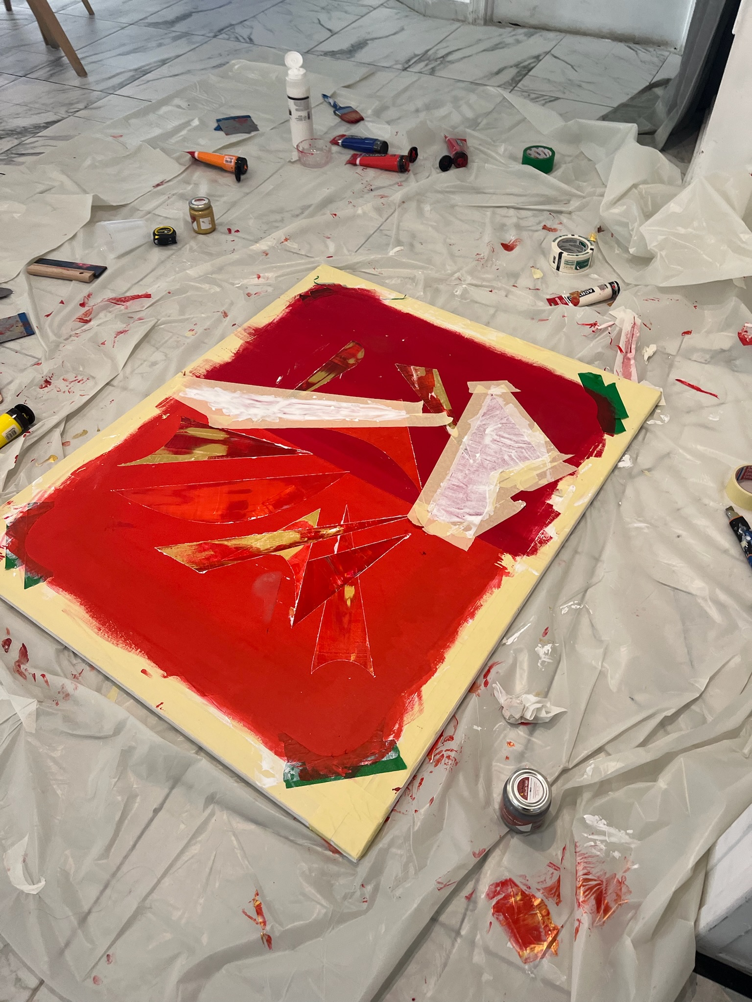 Sweeping brushstrokes creating fluid motion