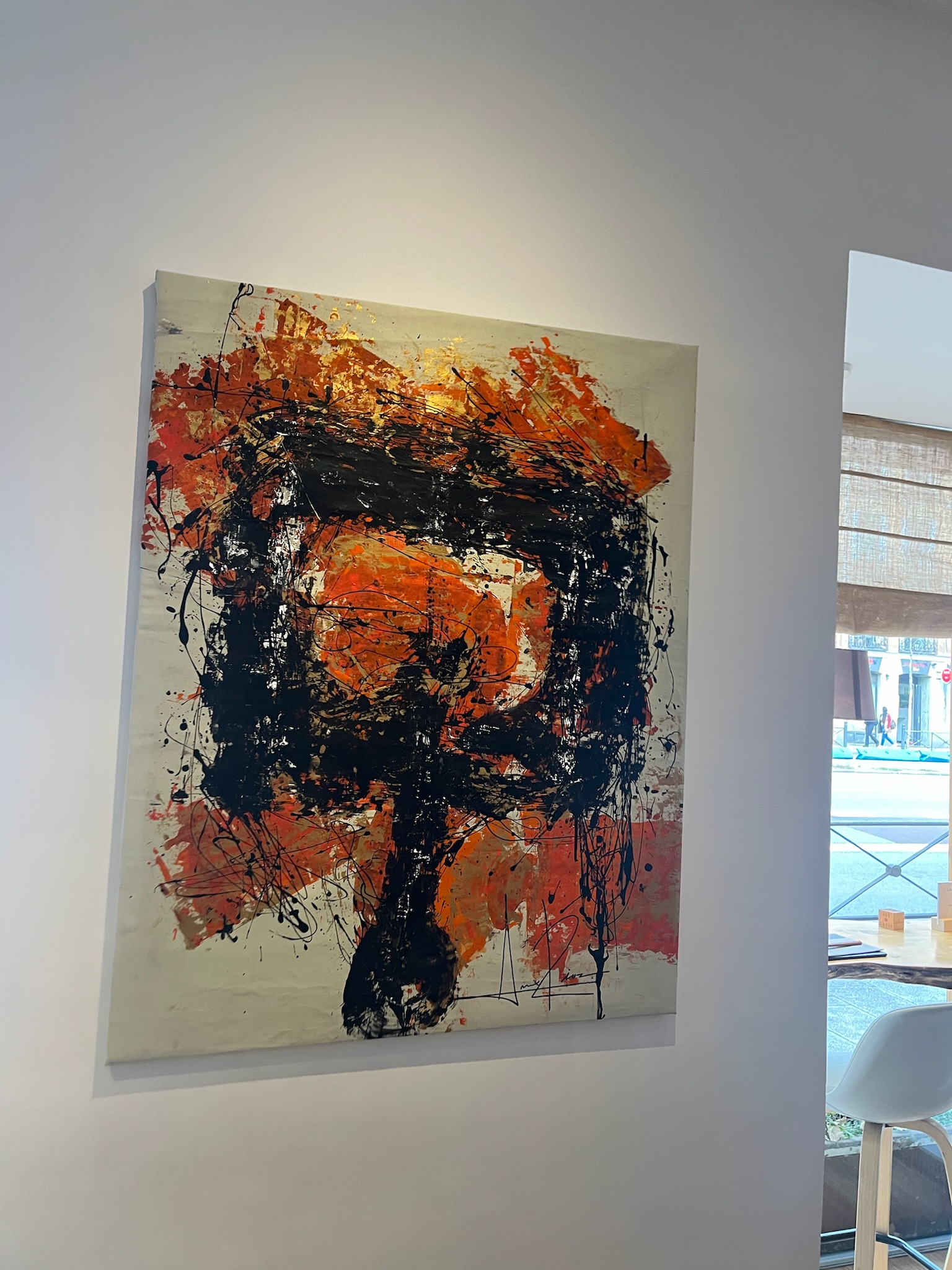 Acrylic and mixed media on canvas.