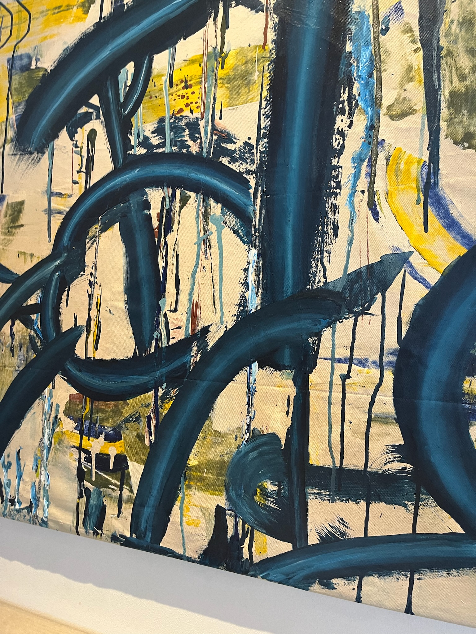 Bold color contrasts in modern abstract style