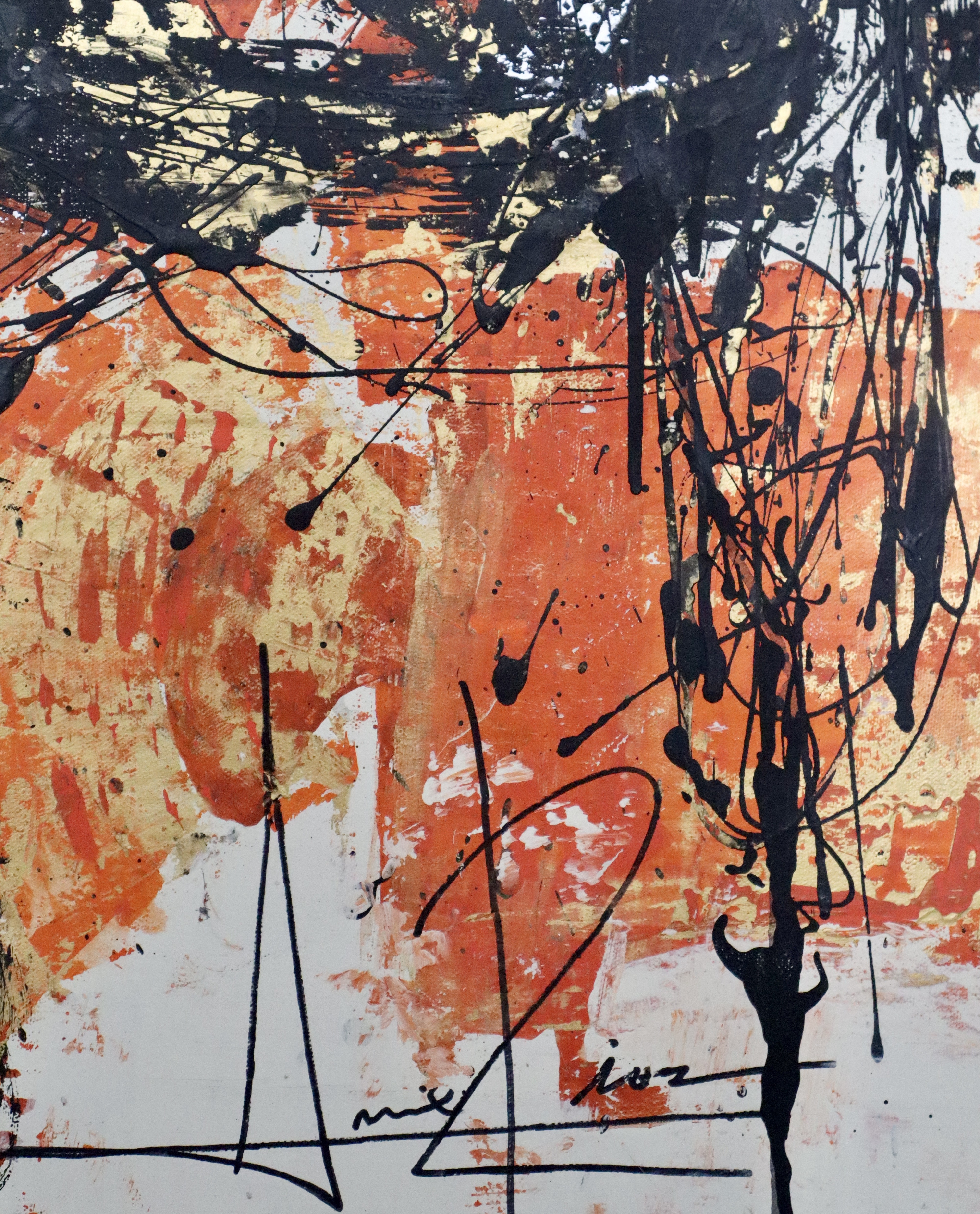 110 x 92 cm, Acrylic and mixed media on canvas.
