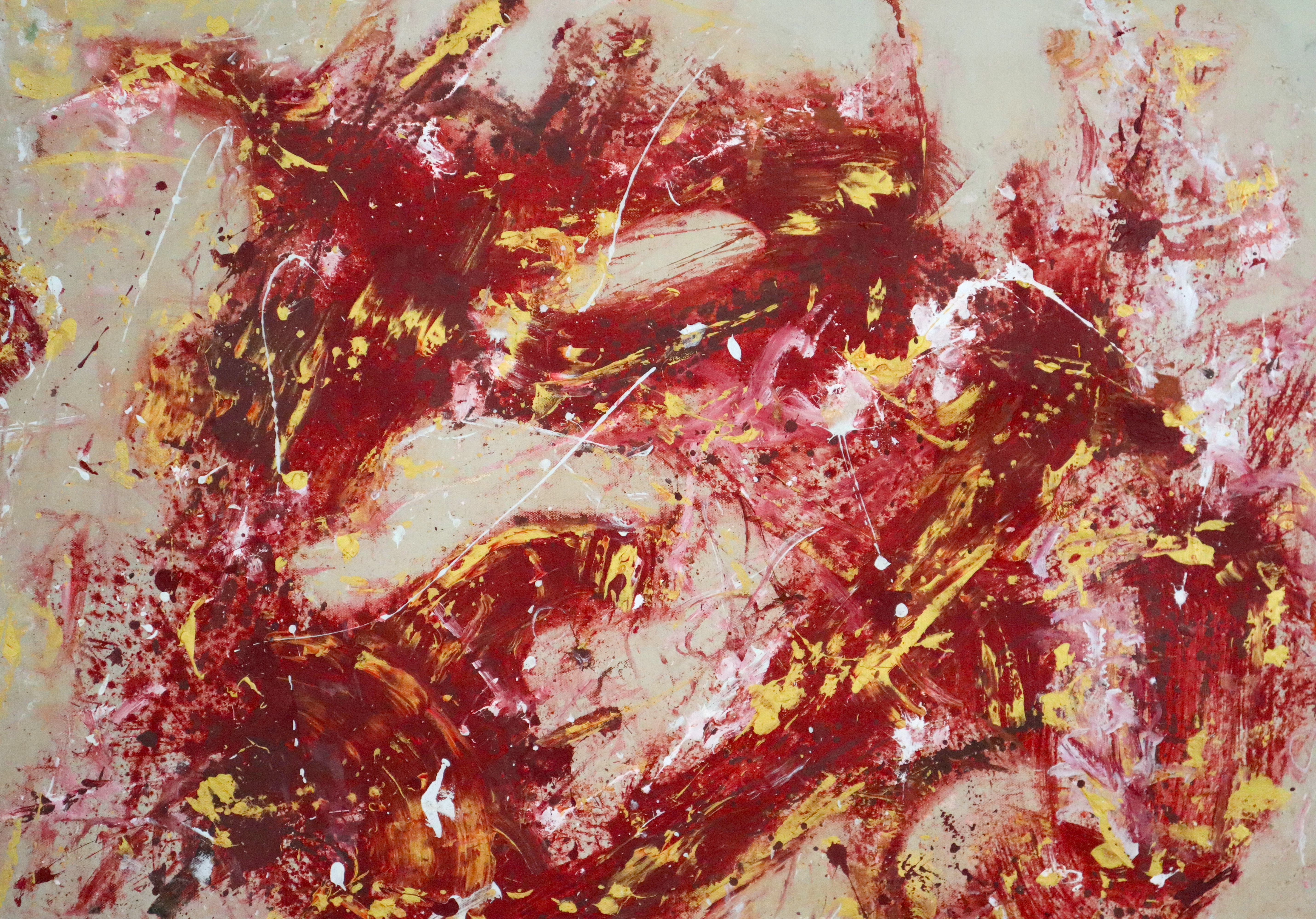 96 x 115 cm, Acrylic and mixed media on canvas