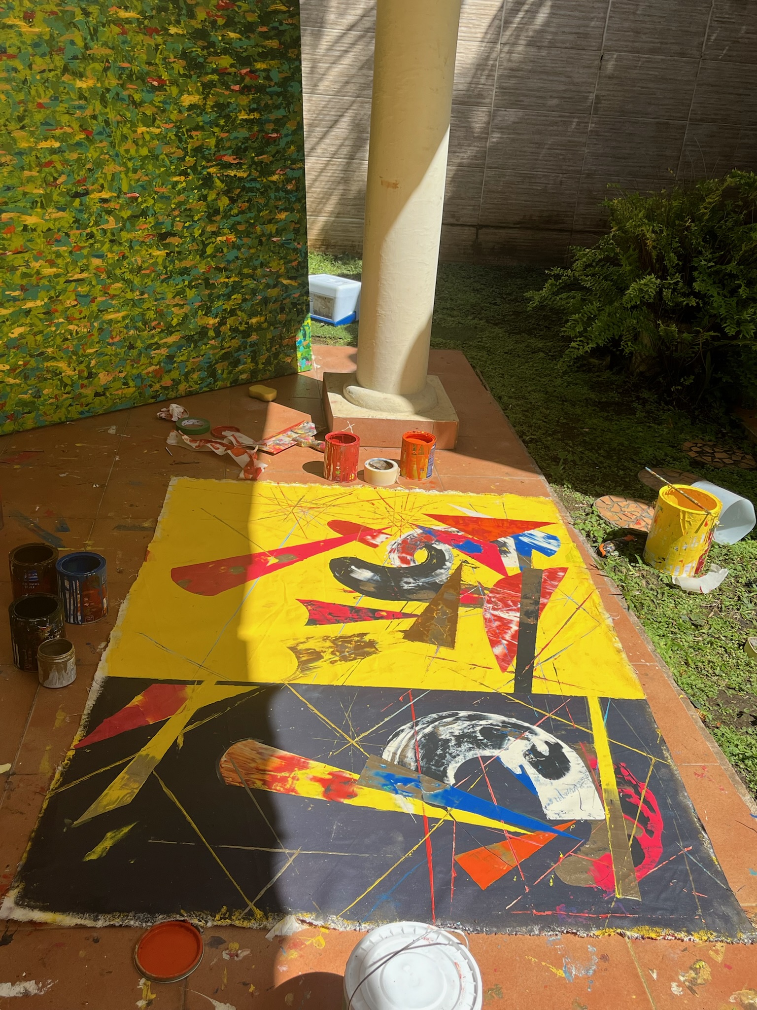 Contemporary abstract form with layered textures