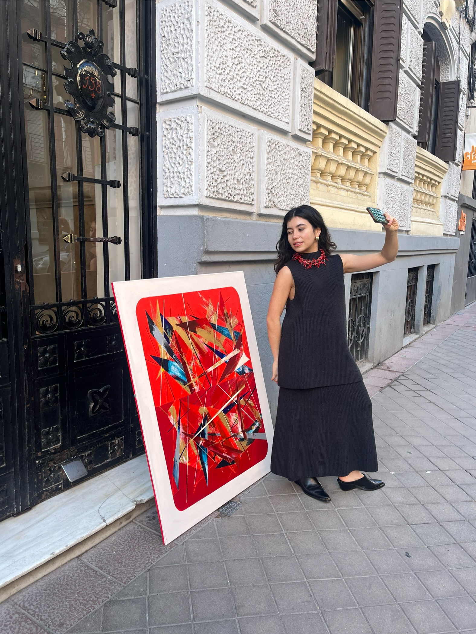 Abstract interplay of bright, swirling lines