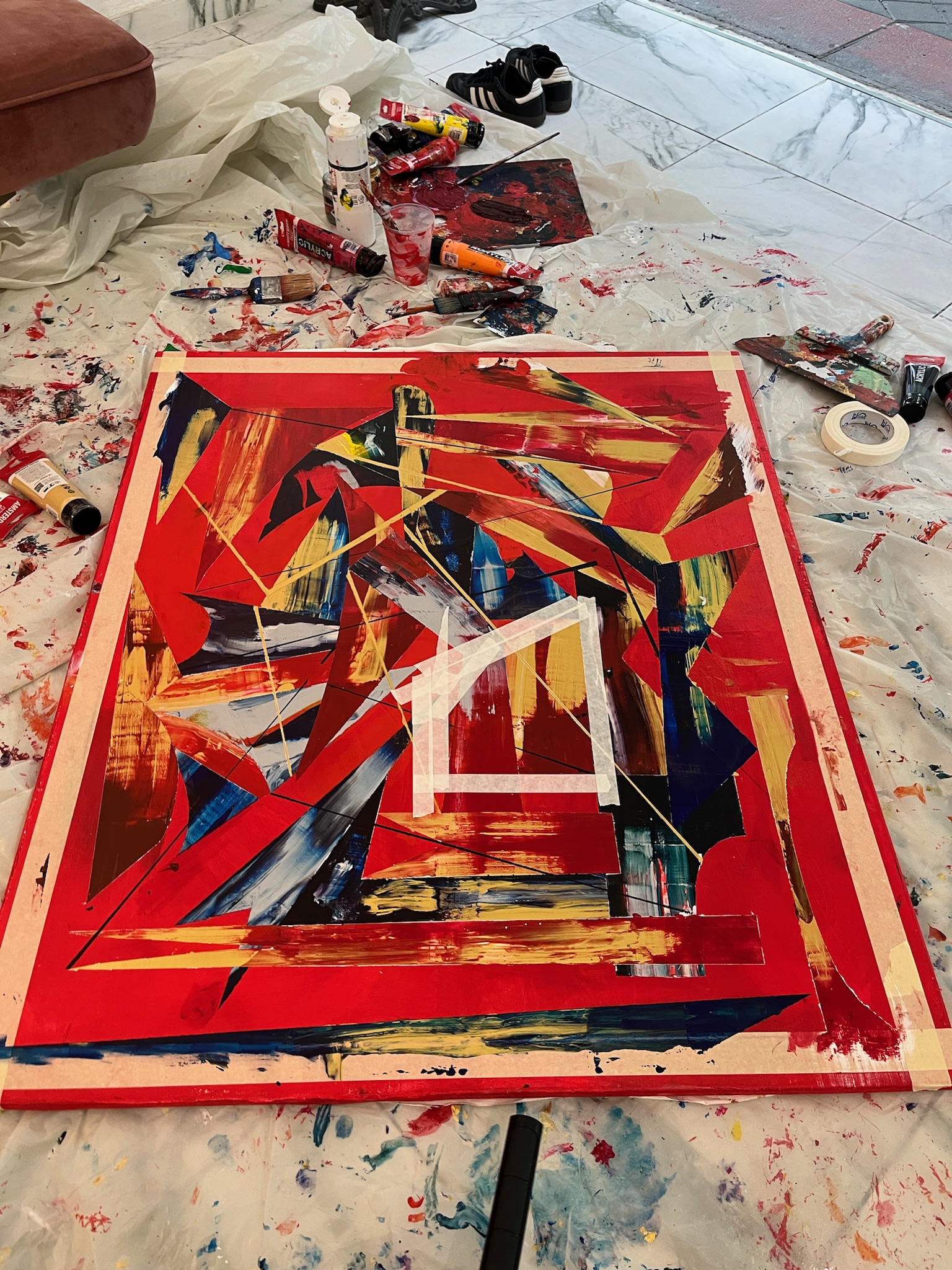 Vibrant abstract composition with bold energy